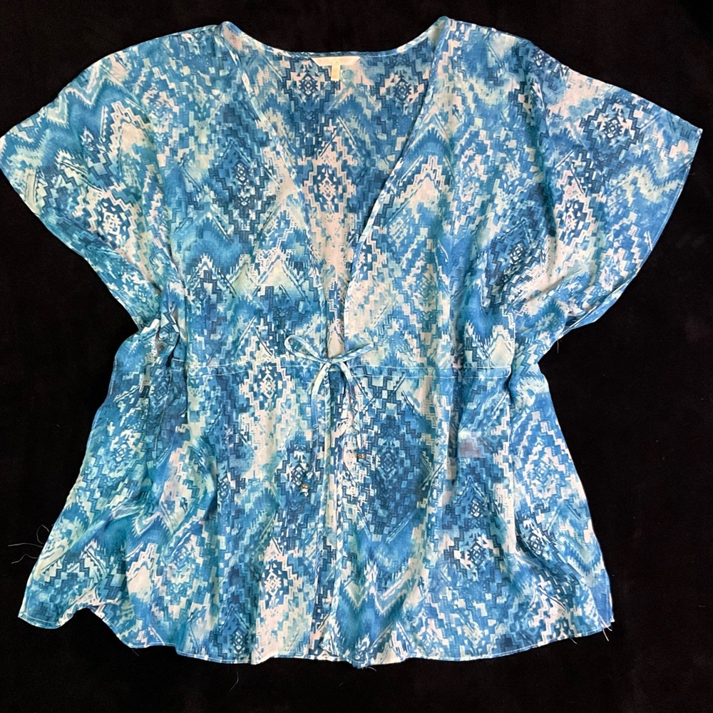 Blue Patterned Swim Coverup